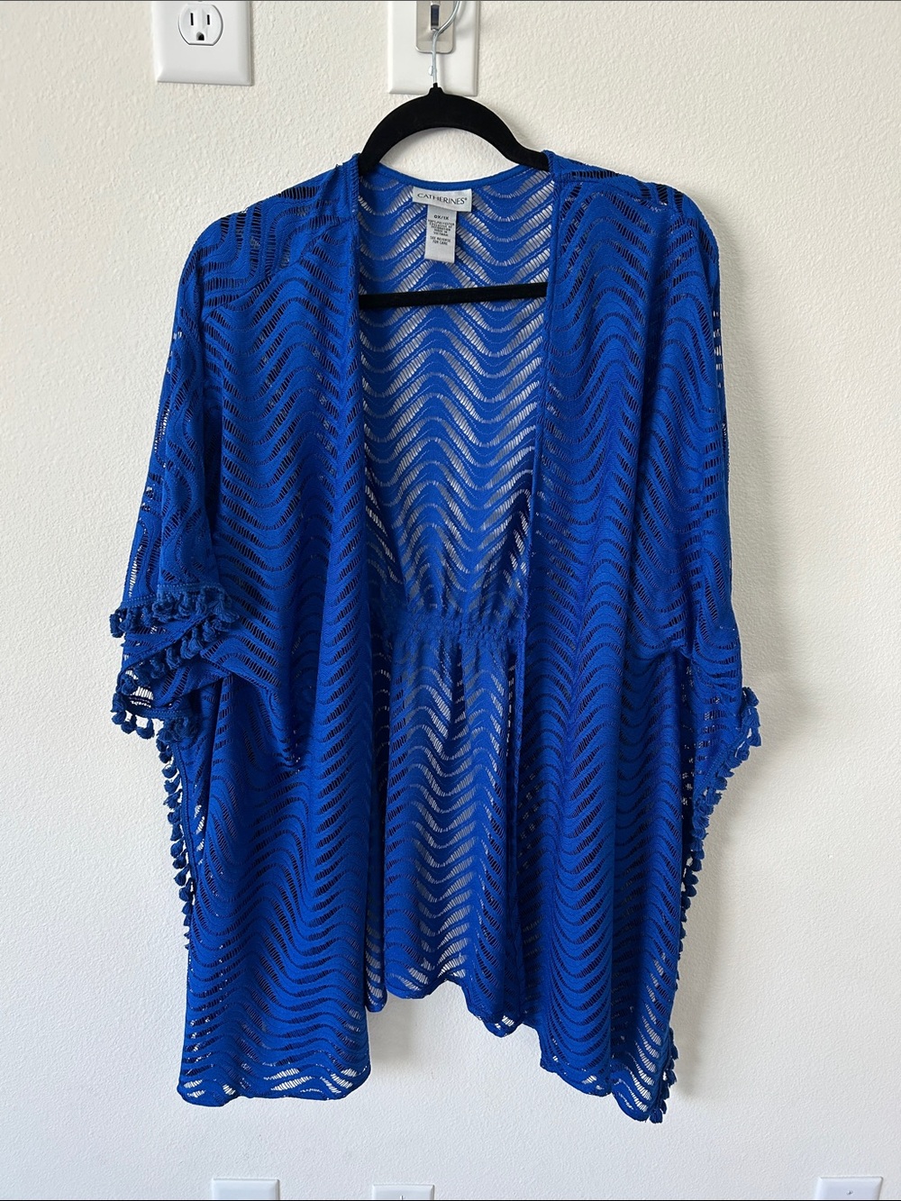 Catherines Royal Blue Crochet Open Cardigan